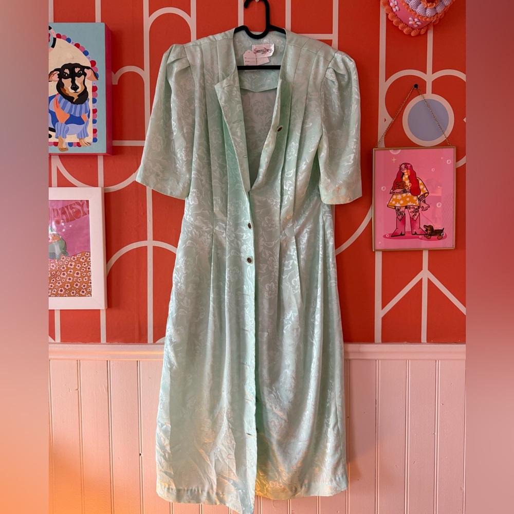 Elegant Mint Green Dress / Duster